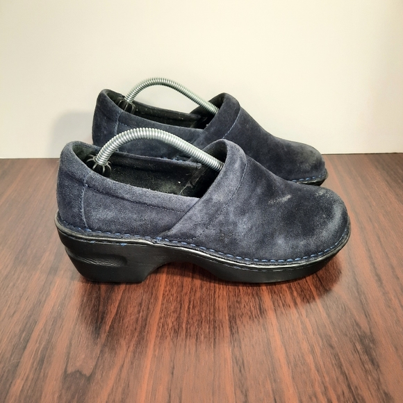 boc Shoes Born Boc Peggy Loafers Womens Size 7 Clogs Blue Suede